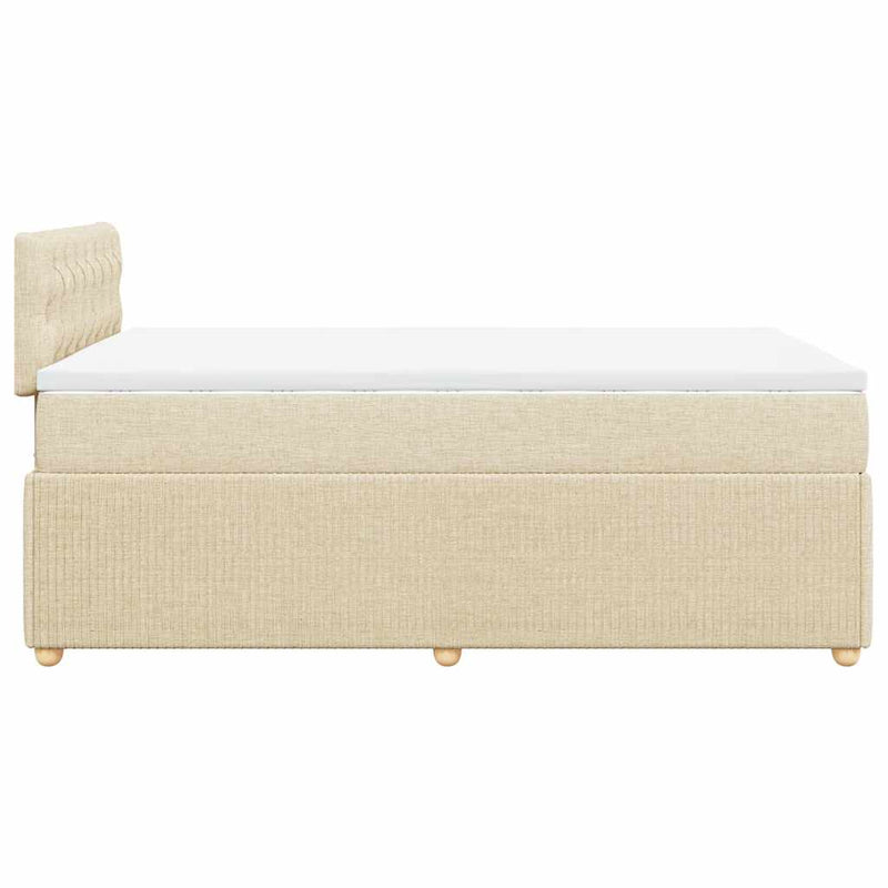 Pat continental cu saltea, crem, 120x190 cm, textil