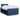 Pat box spring cu saltea, albastru, 120x190 cm, material textil