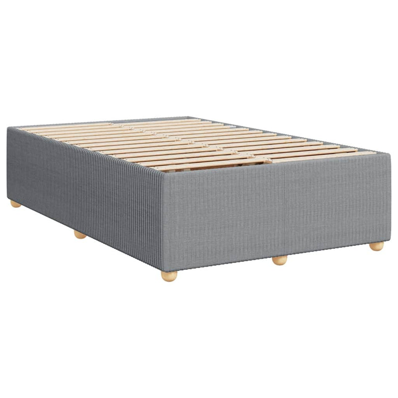 Pat box spring cu saltea, gri deschis, 120x190 cm, textil