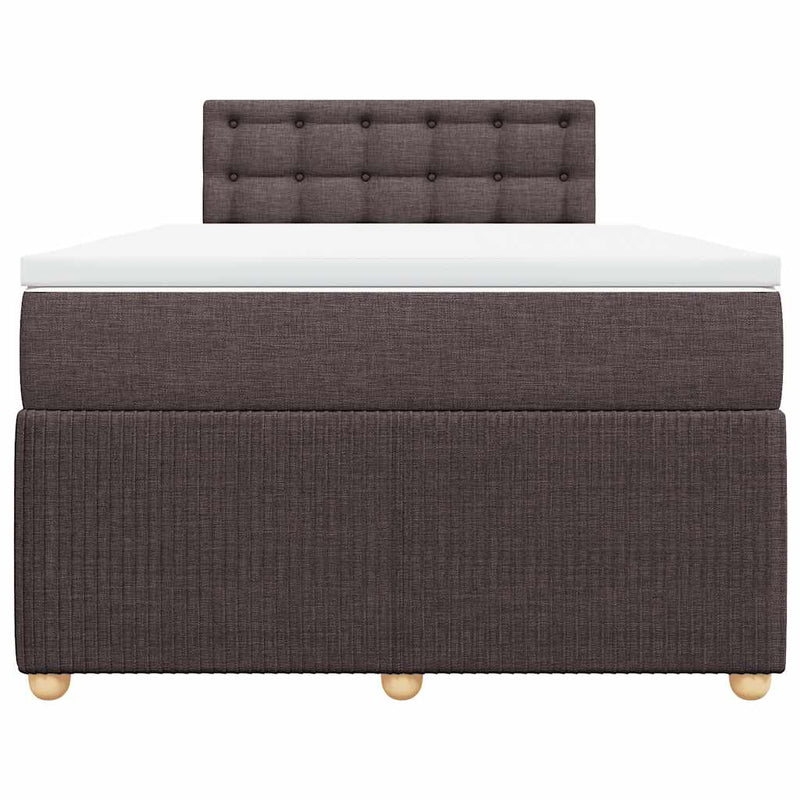 Pat box spring cu saltea, maro închis, 120x190 cm, textil