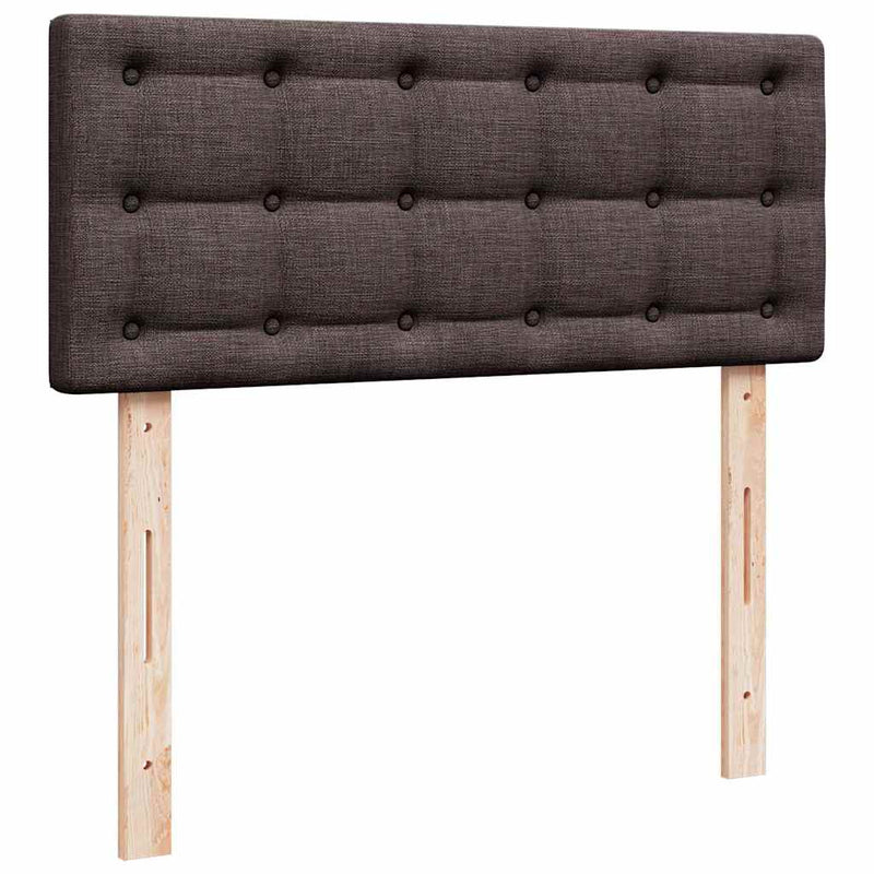 Pat box spring cu saltea, maro închis, 120x190 cm, textil