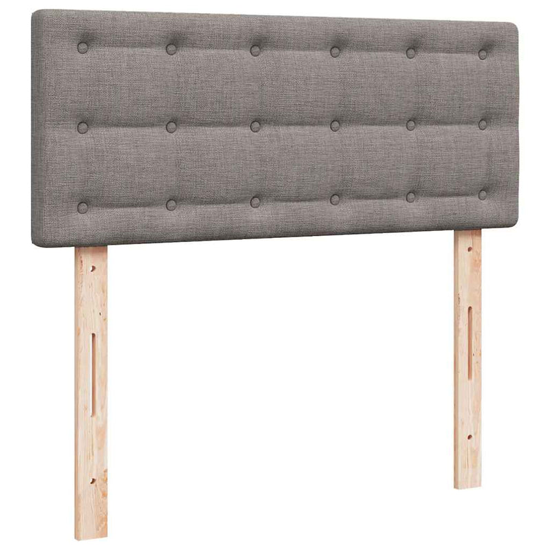 Pat box spring cu saltea, taupe, 120x190 cm material textil