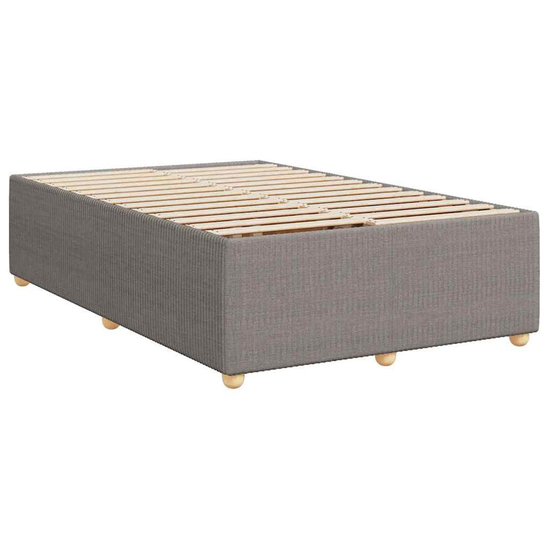 Pat box spring cu saltea, taupe, 120x190 cm material textil