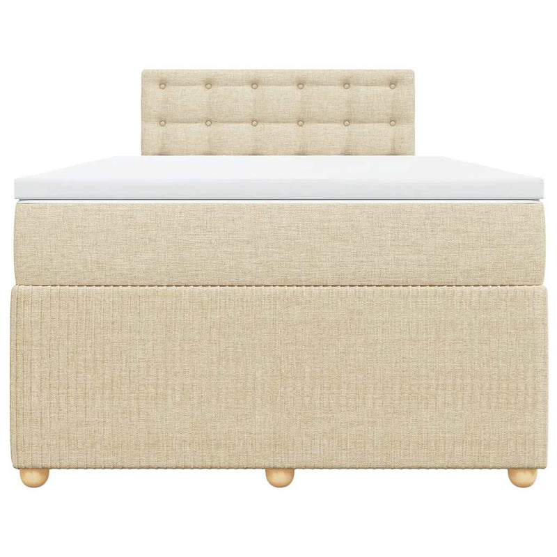 Pat continental cu saltea, crem, 120x190 cm, textil