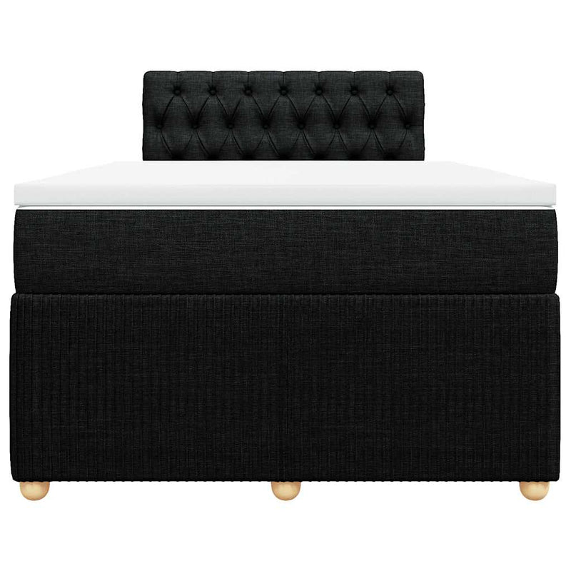 Pat box spring cu saltea, negru, 120x200 cm, textil