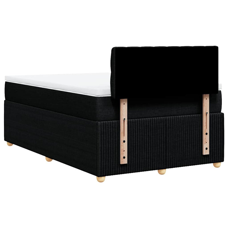 Pat box spring cu saltea, negru, 120x200 cm, textil