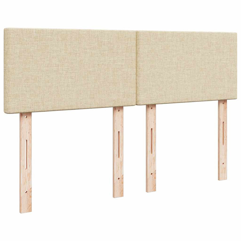 Pat box spring cu saltea, crem, 140x200 cm, textil
