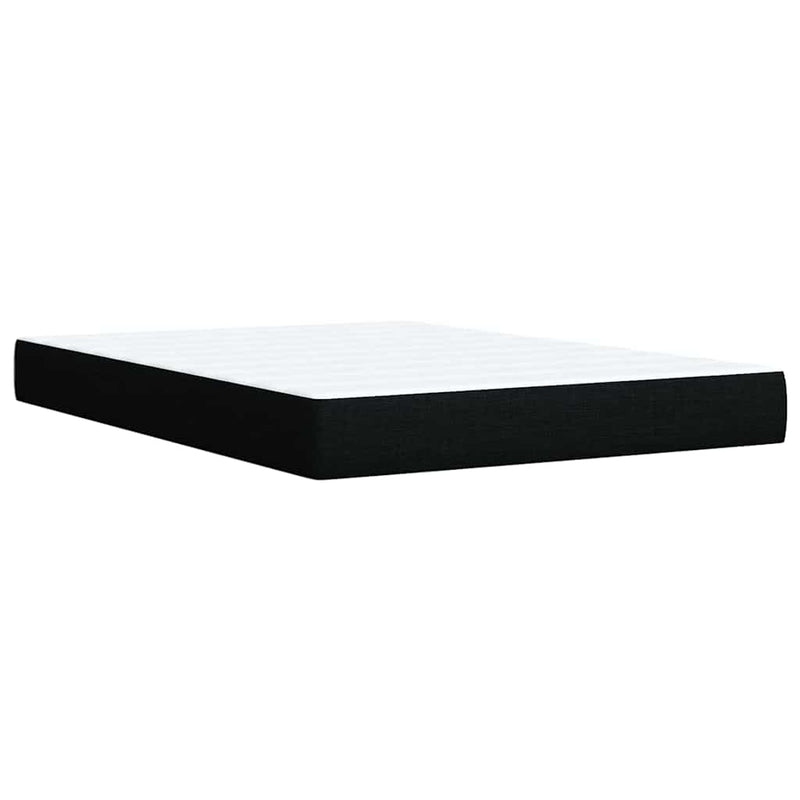 Pat box spring cu saltea, negru, 140x190 cm, textil