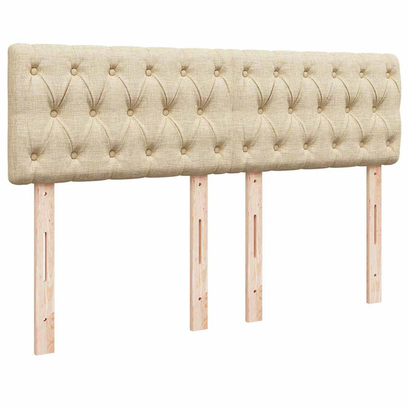 Pat box spring cu saltea, crem, 140x200 cm, textil