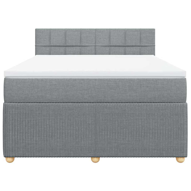 Pat continental, gri deschis, 140x200 cm, material textil