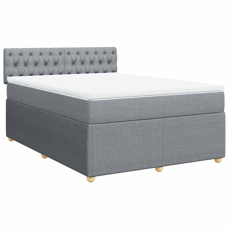 Pat continental, gri deschis, 140x200 cm, material textil