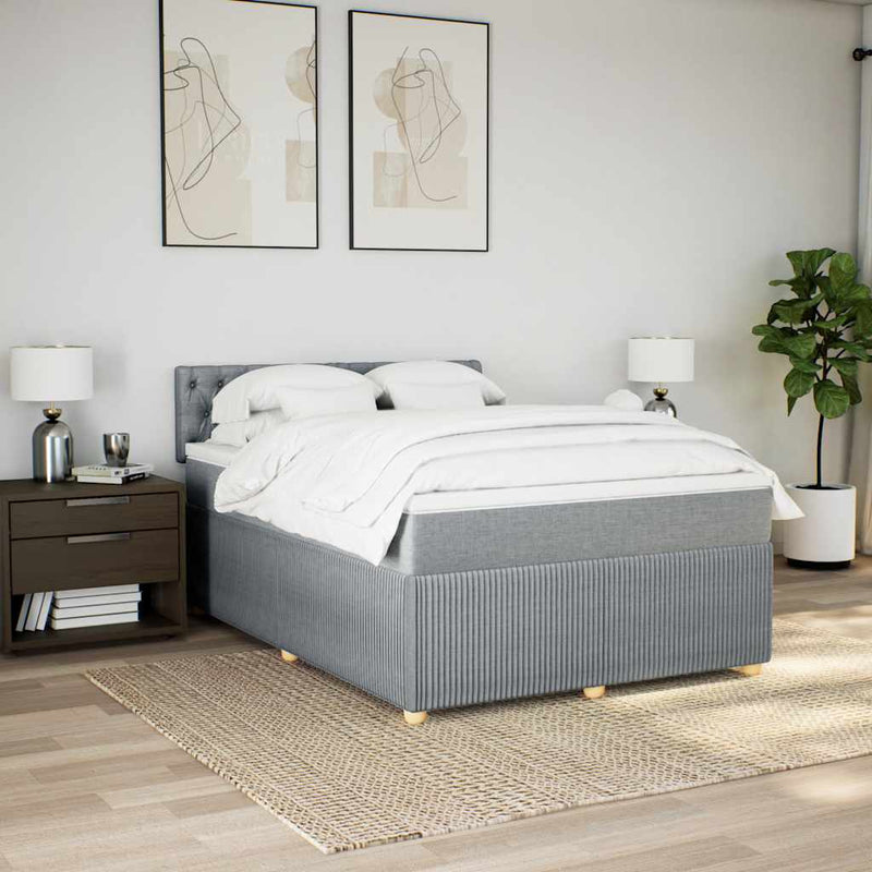 Pat continental, gri deschis, 140x200 cm, material textil
