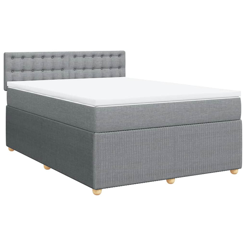 Pat continental, gri deschis, 140x200 cm, material textil