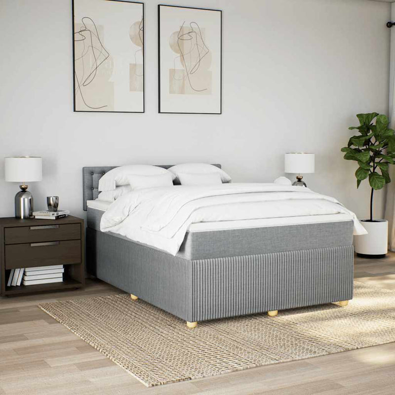 Pat continental, gri deschis, 140x200 cm, material textil