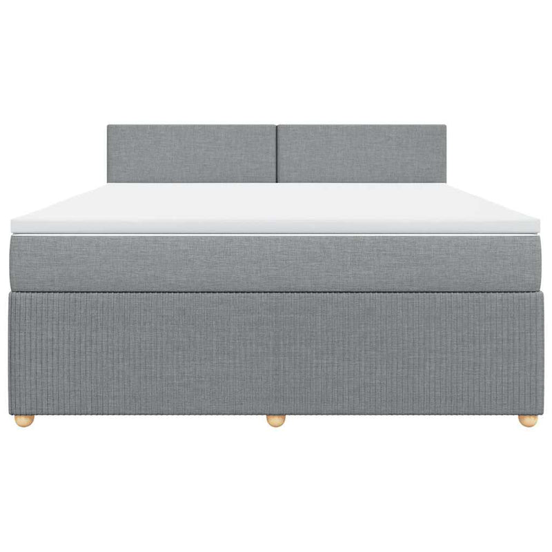 Pat continental, gri deschis, 180x200 cm, material textil