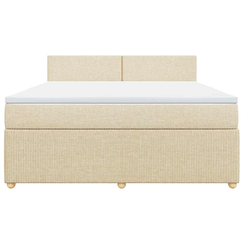 Pat continental cu saltea, crem, 180x200 cm, textil