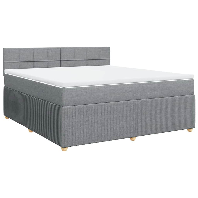 Pat continental, gri deschis, 180x200 cm, material textil