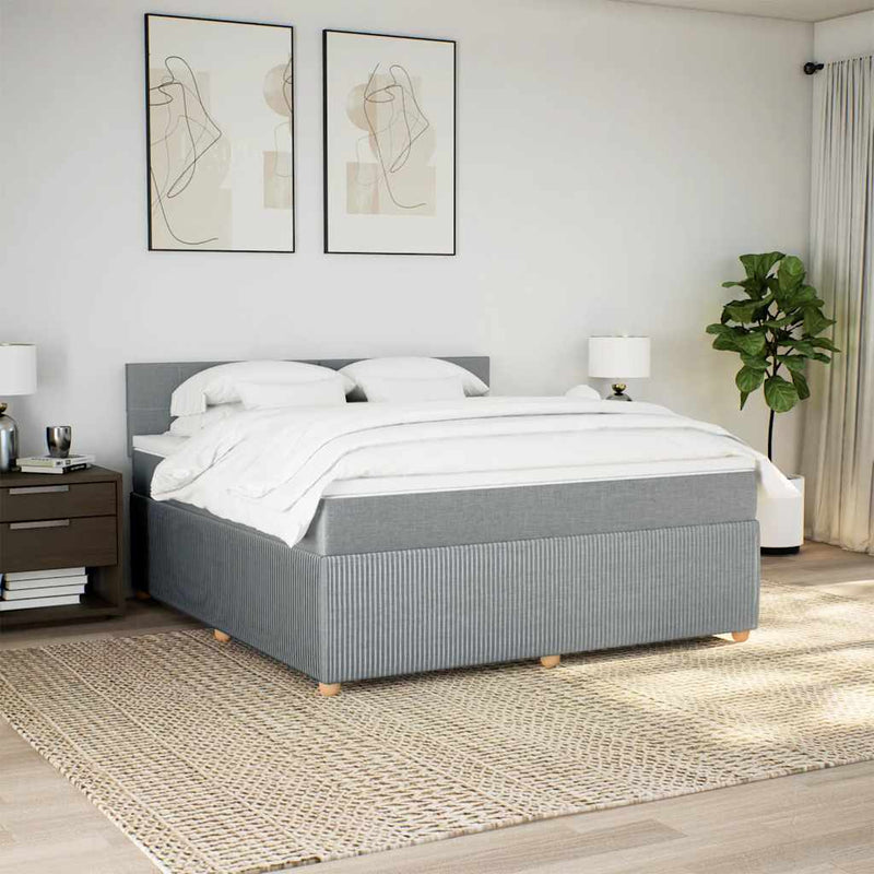 Pat continental, gri deschis, 180x200 cm, material textil