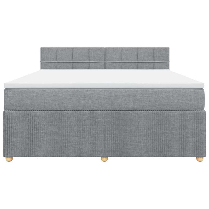 Pat continental, gri deschis, 180x200 cm, material textil