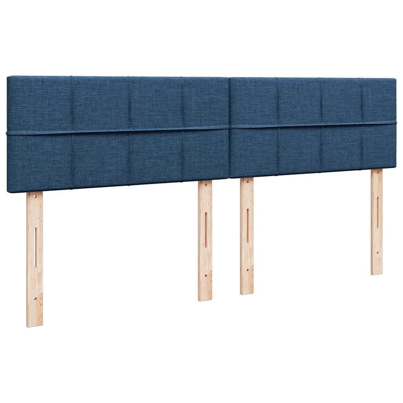 Pat box spring cu saltea, albastru, 180x200 cm, material textil