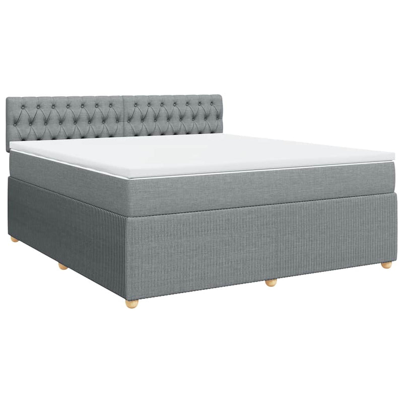 Pat continental, gri deschis, 180x200 cm, material textil
