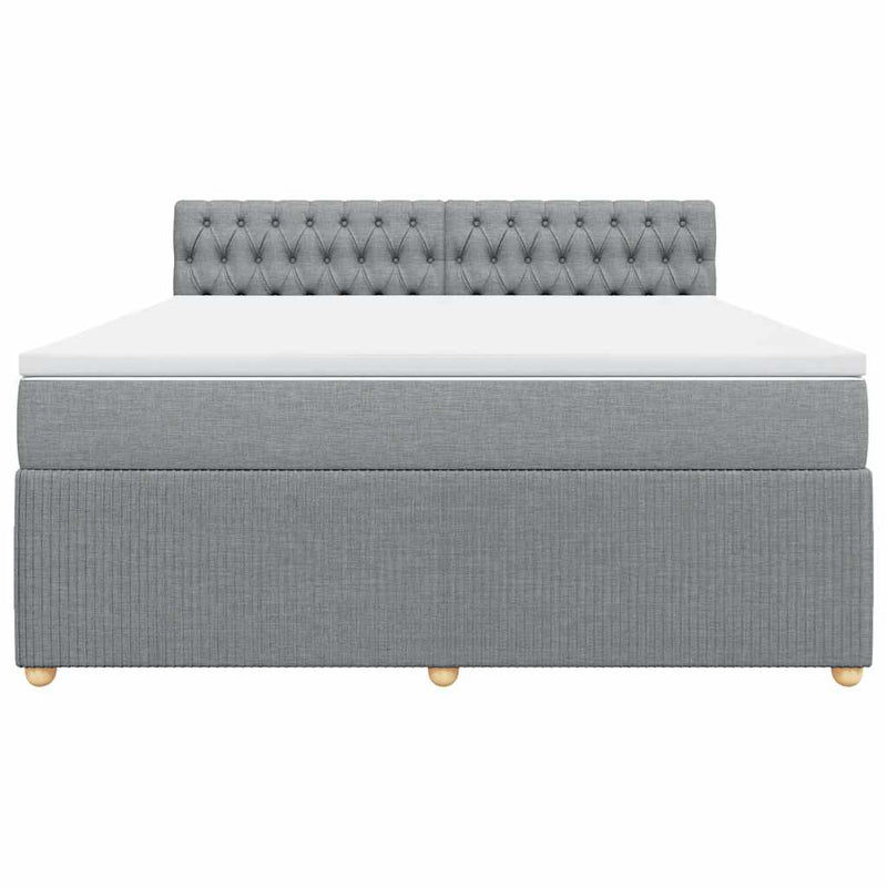 Pat continental, gri deschis, 180x200 cm, material textil