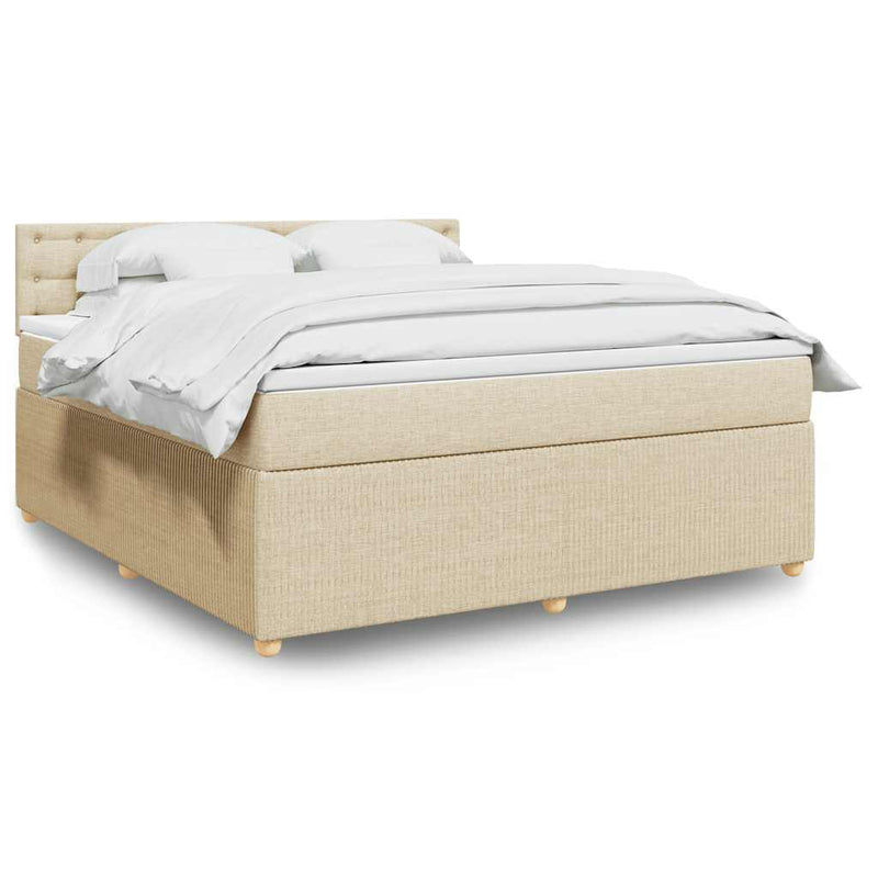 Pat continental cu saltea, crem, 180x200 cm, textil