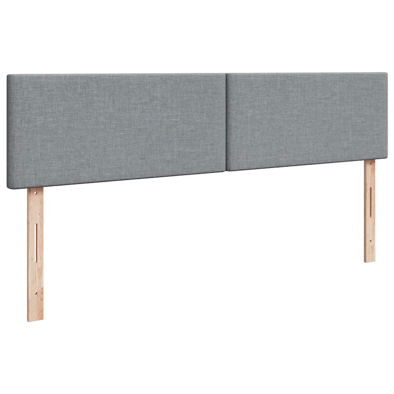 Pat box spring cu saltea, gri deschis, 200x200 cm, textil