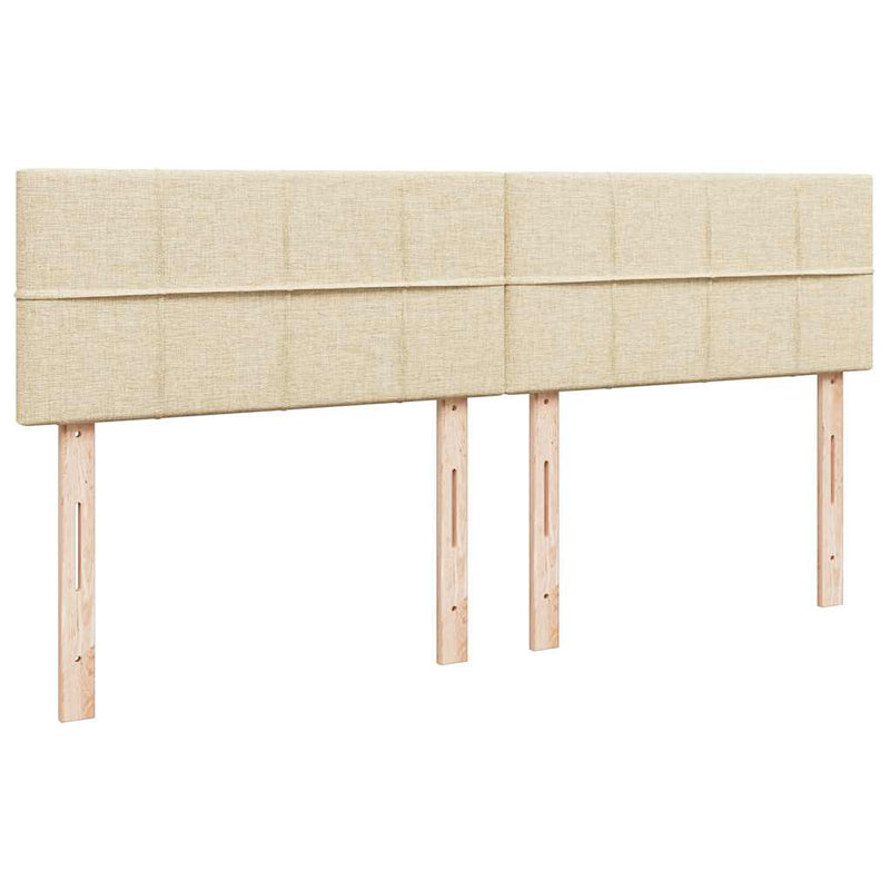 Pat box spring cu saltea, crem, 200x200 cm, textil