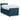 Pat box spring cu saltea, albastru, 100x200 cm, catifea