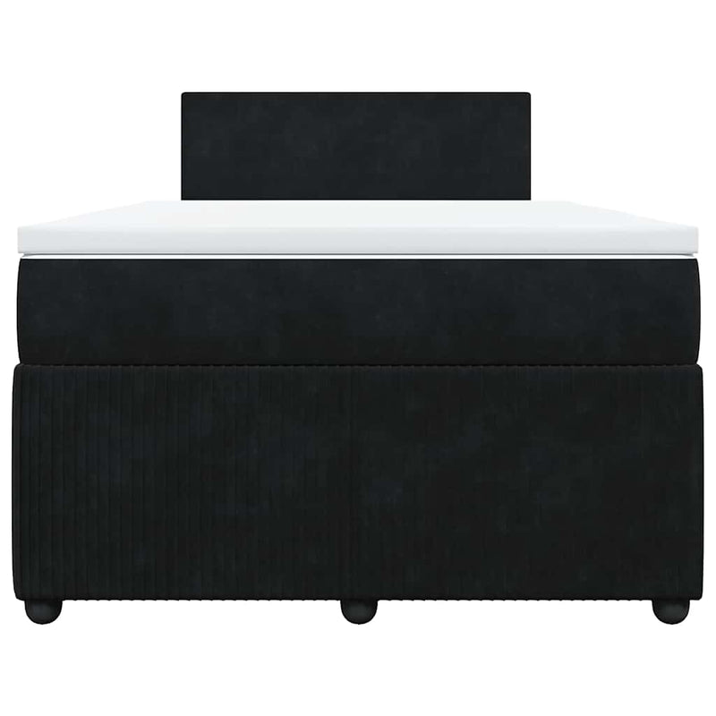 Pat box spring cu saltea, negru, 120x190 cm, catifea