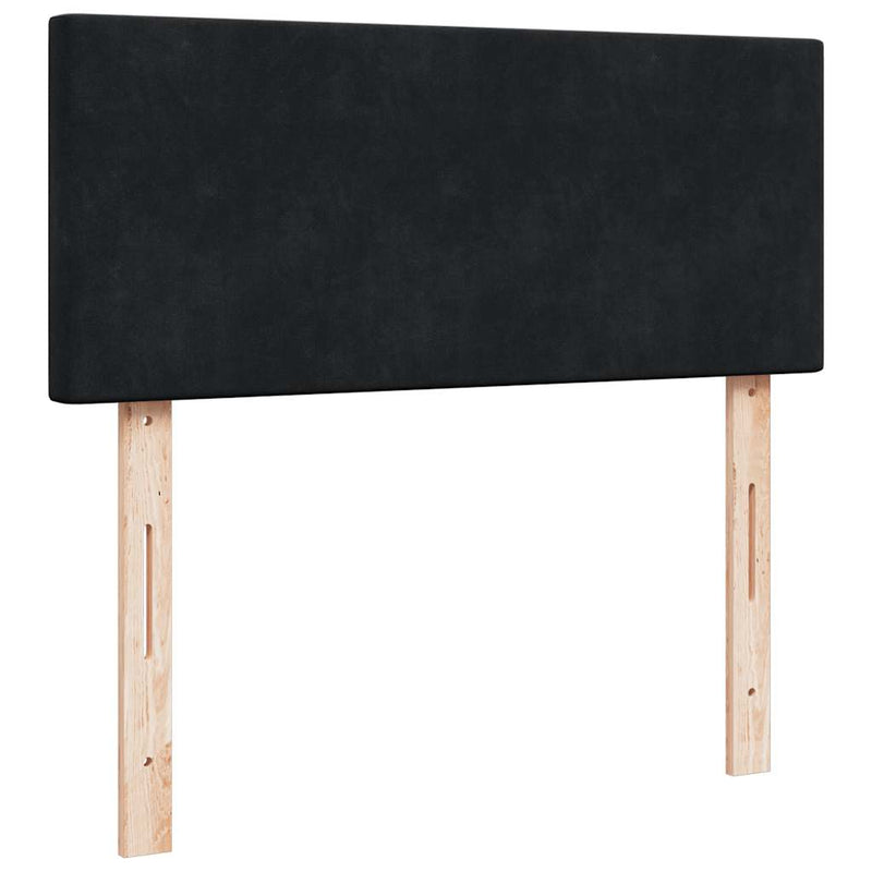 Pat box spring cu saltea, negru, 120x190 cm, catifea