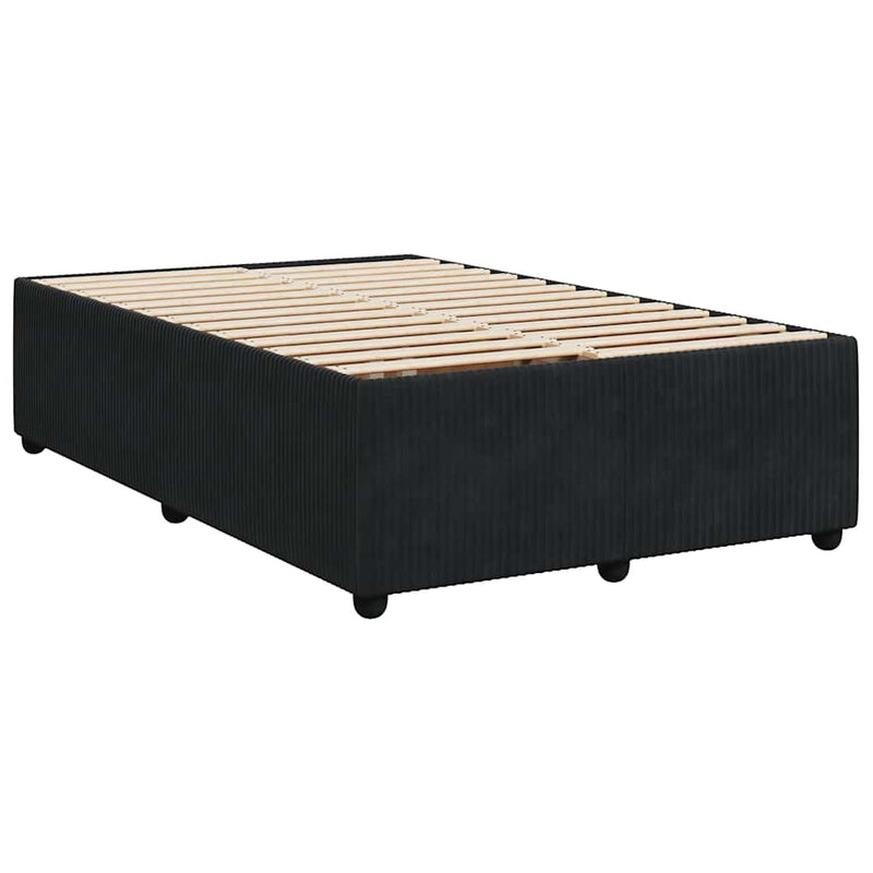Pat box spring cu saltea, negru, 120x190 cm, catifea