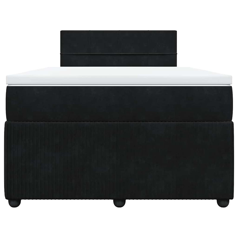 Pat box spring cu saltea, negru, 120x190 cm, catifea