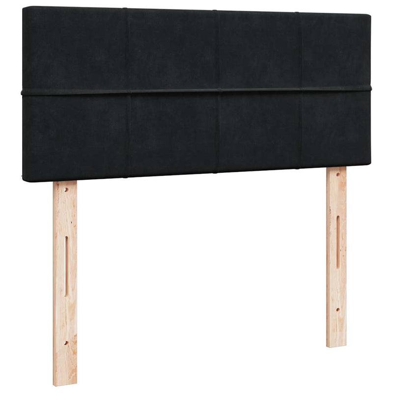 Pat box spring cu saltea, negru, 120x190 cm, catifea