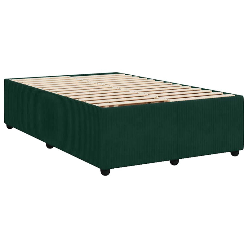 Pat box spring cu saltea, verde închis, 120x190 cm, catifea