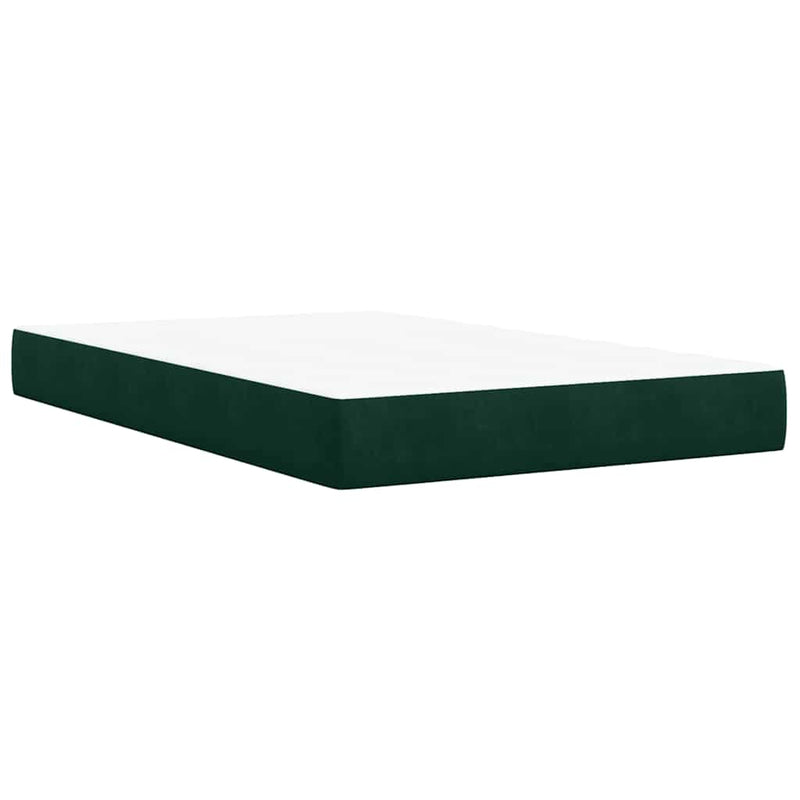 Pat box spring cu saltea, verde închis, 120x190 cm, catifea