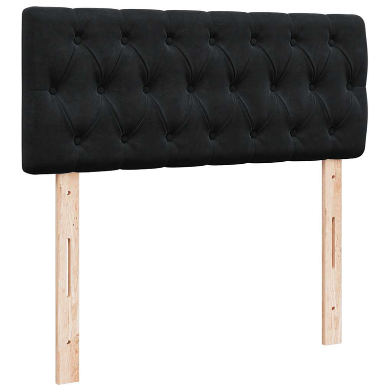 Pat box spring cu saltea, negru, 120x190 cm, catifea
