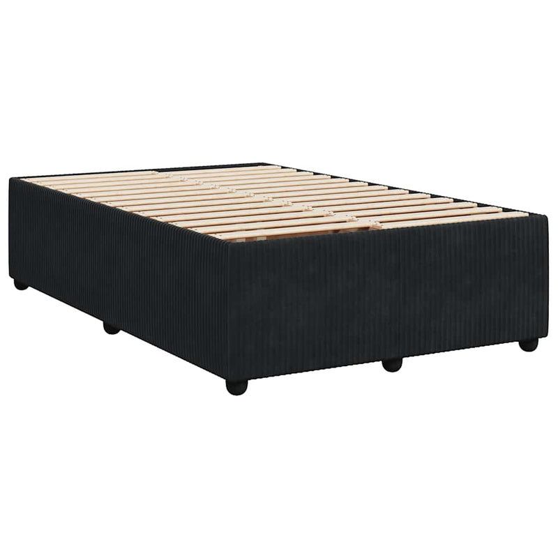 Pat box spring cu saltea, negru, 120x190 cm, catifea