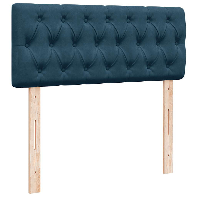 Pat box spring cu saltea, albastru, 120x190 cm, catifea