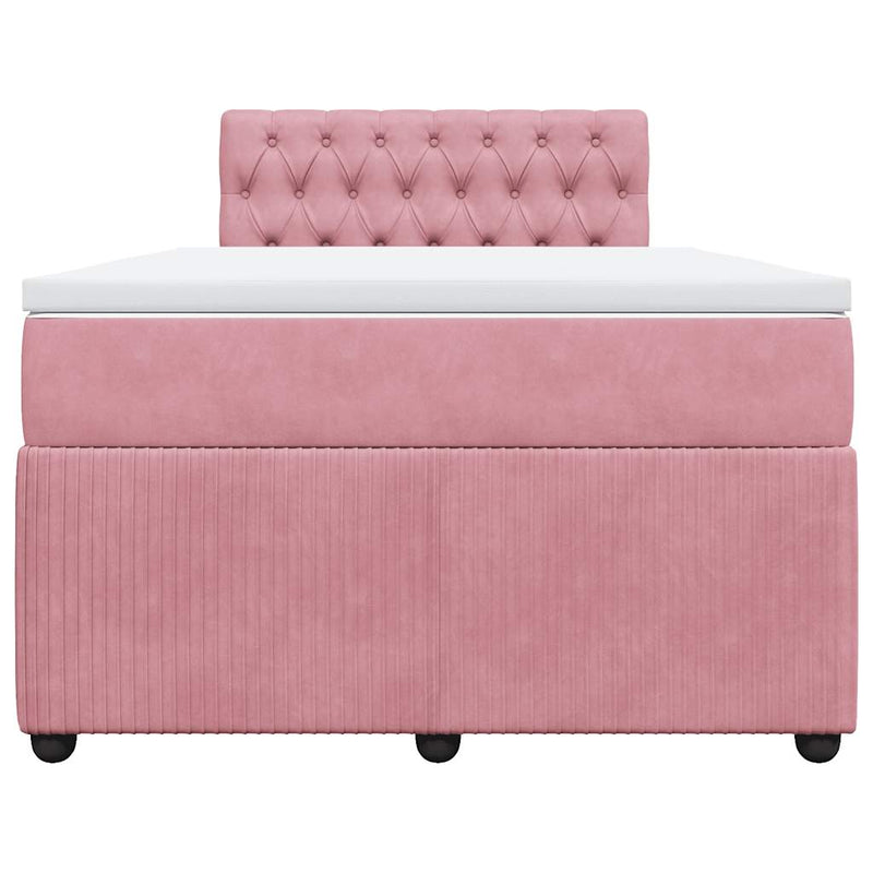 Pat box spring cu saltea, negru, 120x190 cm, catifea