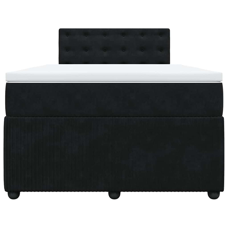 Pat box spring cu saltea, negru, 120x190 cm, catifea