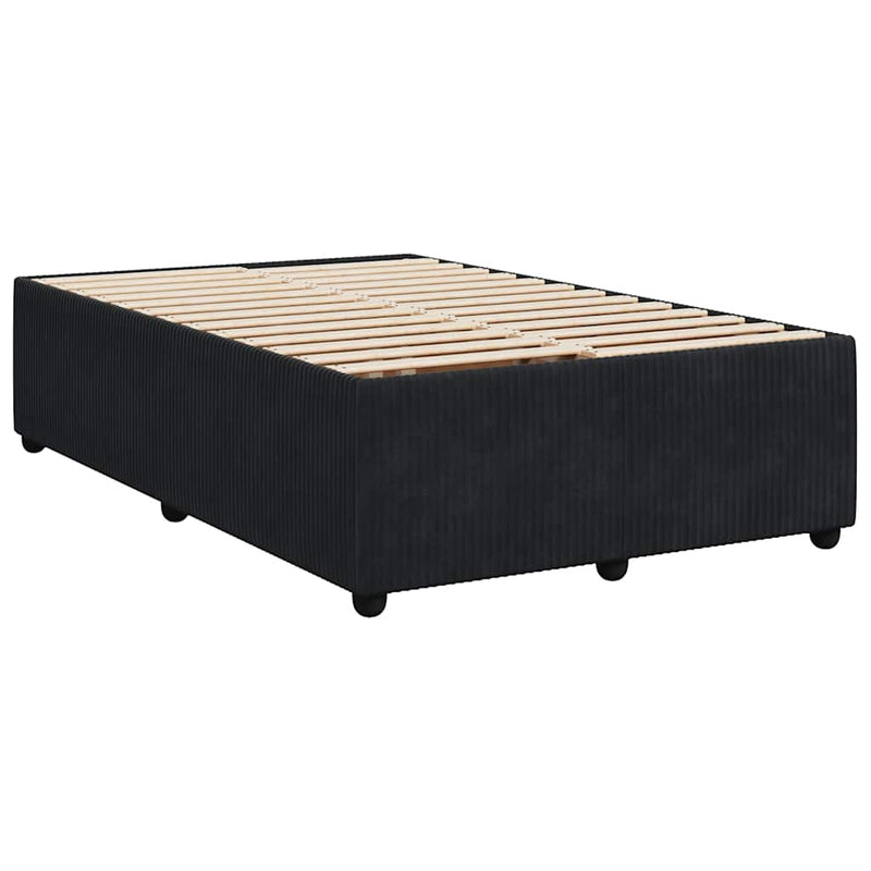 Pat box spring cu saltea, negru, 120x190 cm, catifea