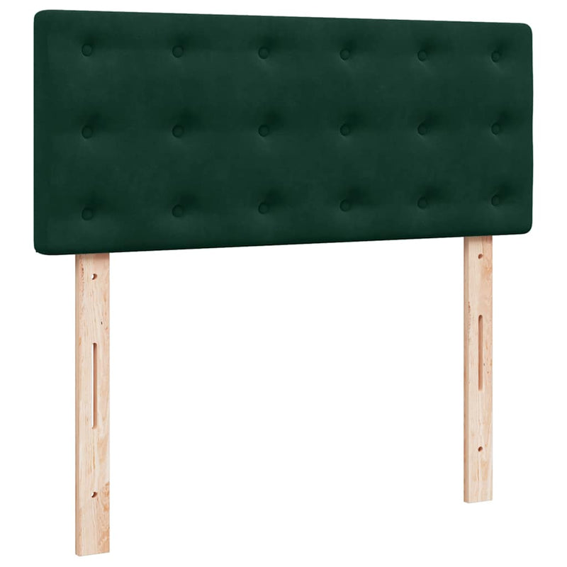 Pat box spring cu saltea, verde închis, 120x190 cm, catifea