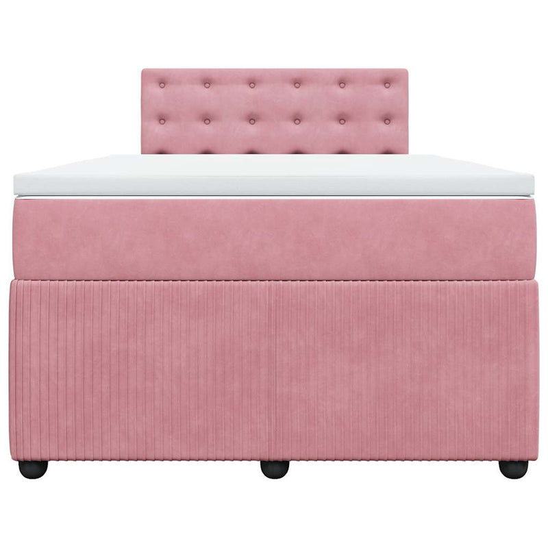 Pat box spring cu saltea, negru, 120x190 cm, catifea
