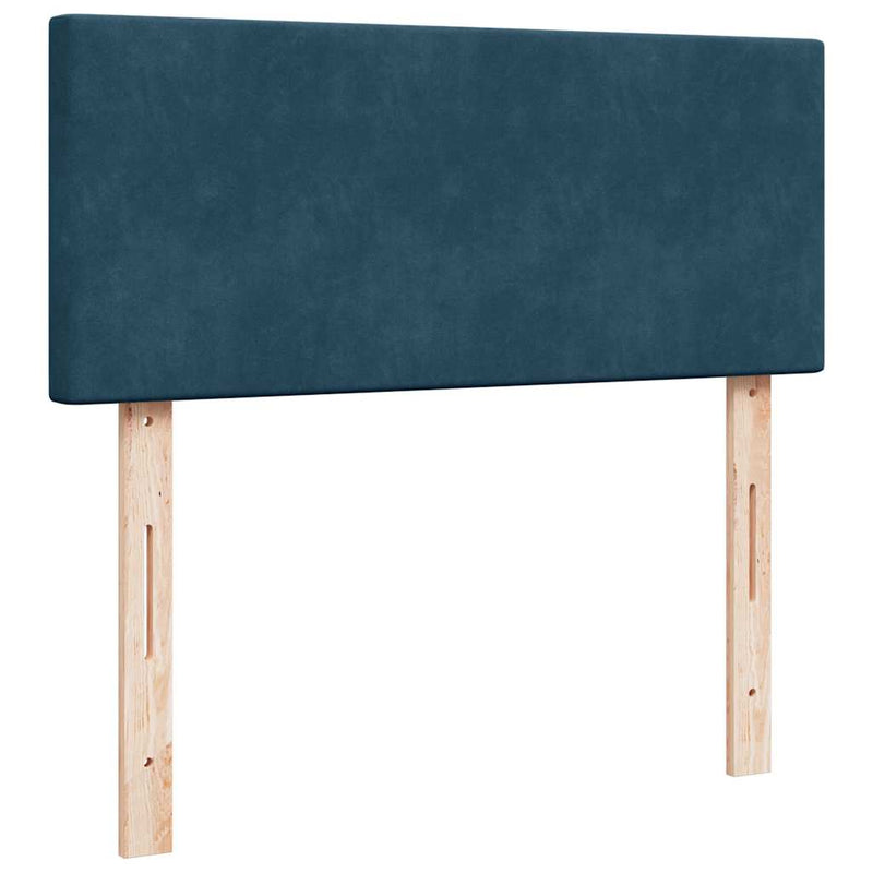 Pat box spring cu saltea, albastru, 120x200 cm, catifea