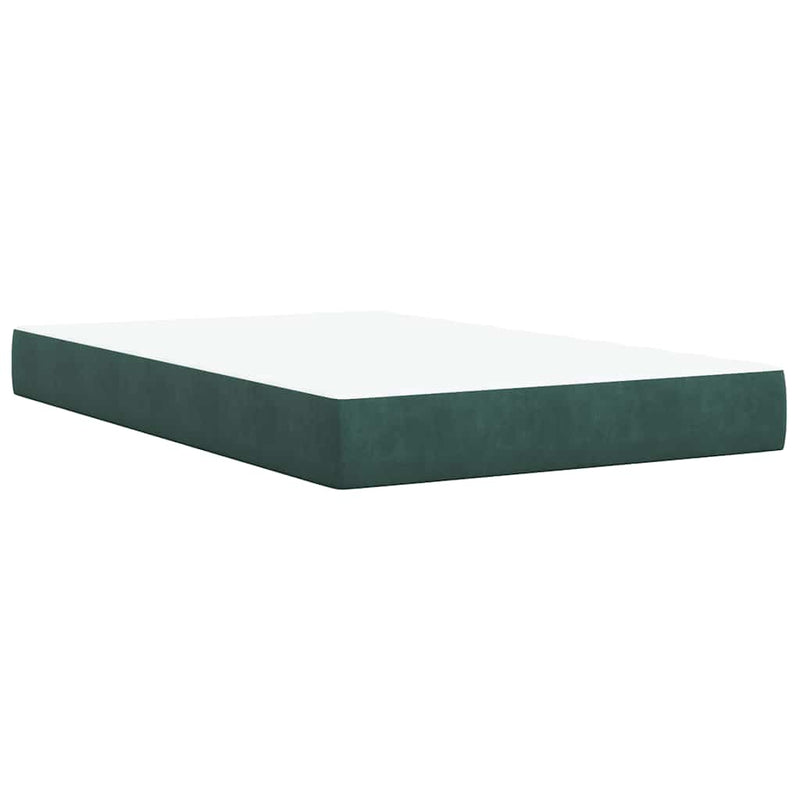 Pat box spring cu saltea, verde închis, 120x200 cm, catifea