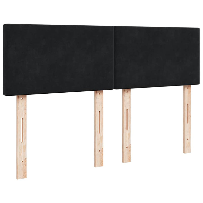 Pat box spring cu saltea, negru, 140x190 cm, catifea