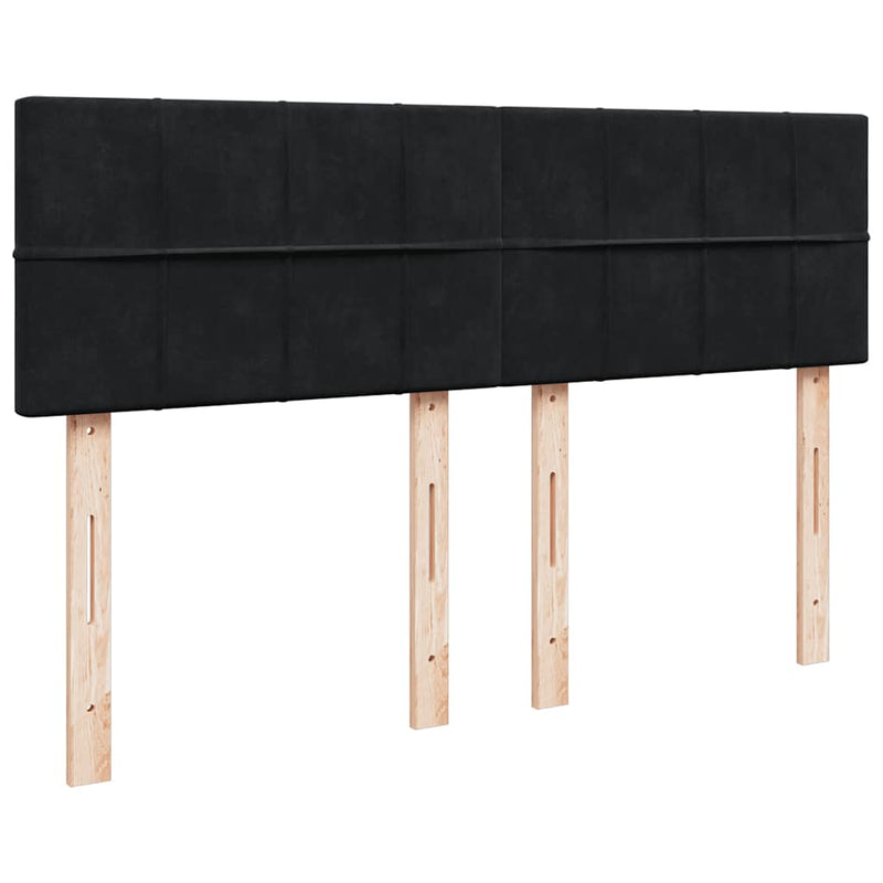 Pat box spring cu saltea, negru, 140x200 cm, catifea
