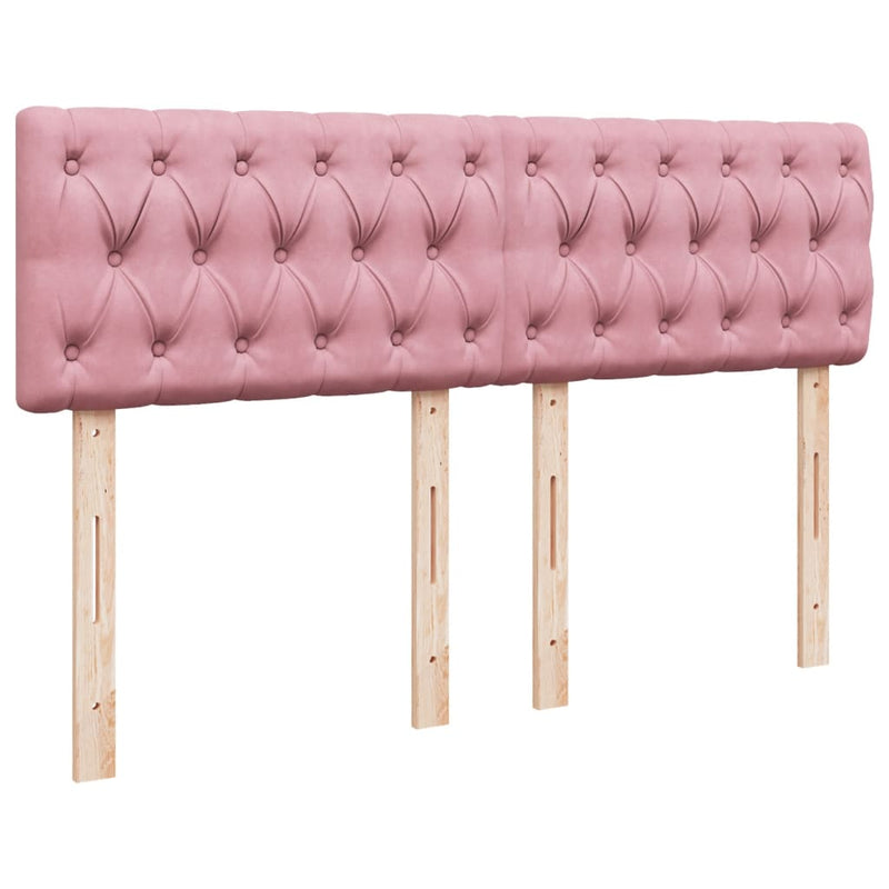 Pat box spring cu saltea, roz, 140x200 cm, catifea